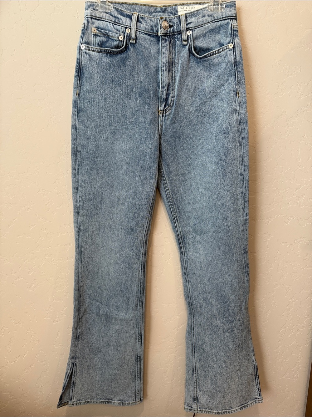 rag & bone Peyton High-Rise Split Hem Flare Bootcut Jeans Summers Blue 27